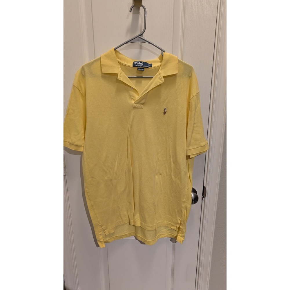Polo by Ralph Lauren Polo Shirt Men's Large‎ L Short Sleeve Yellow Cotton